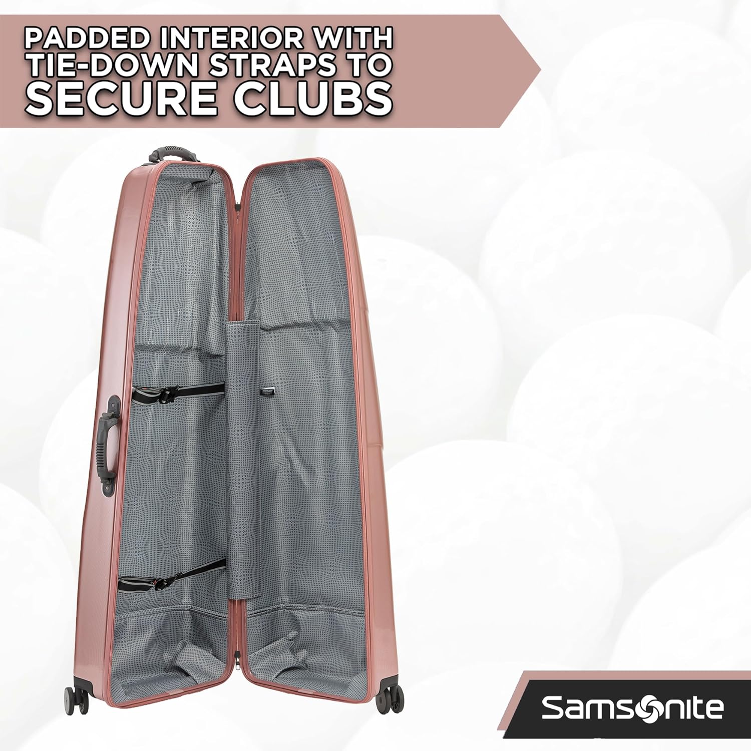 Samsonite Tour Deluxe Golf Hard Case Golf Travel Bag, Lightweight & Durable ABS Shell, 360 Degree Multi-Directional Wheels