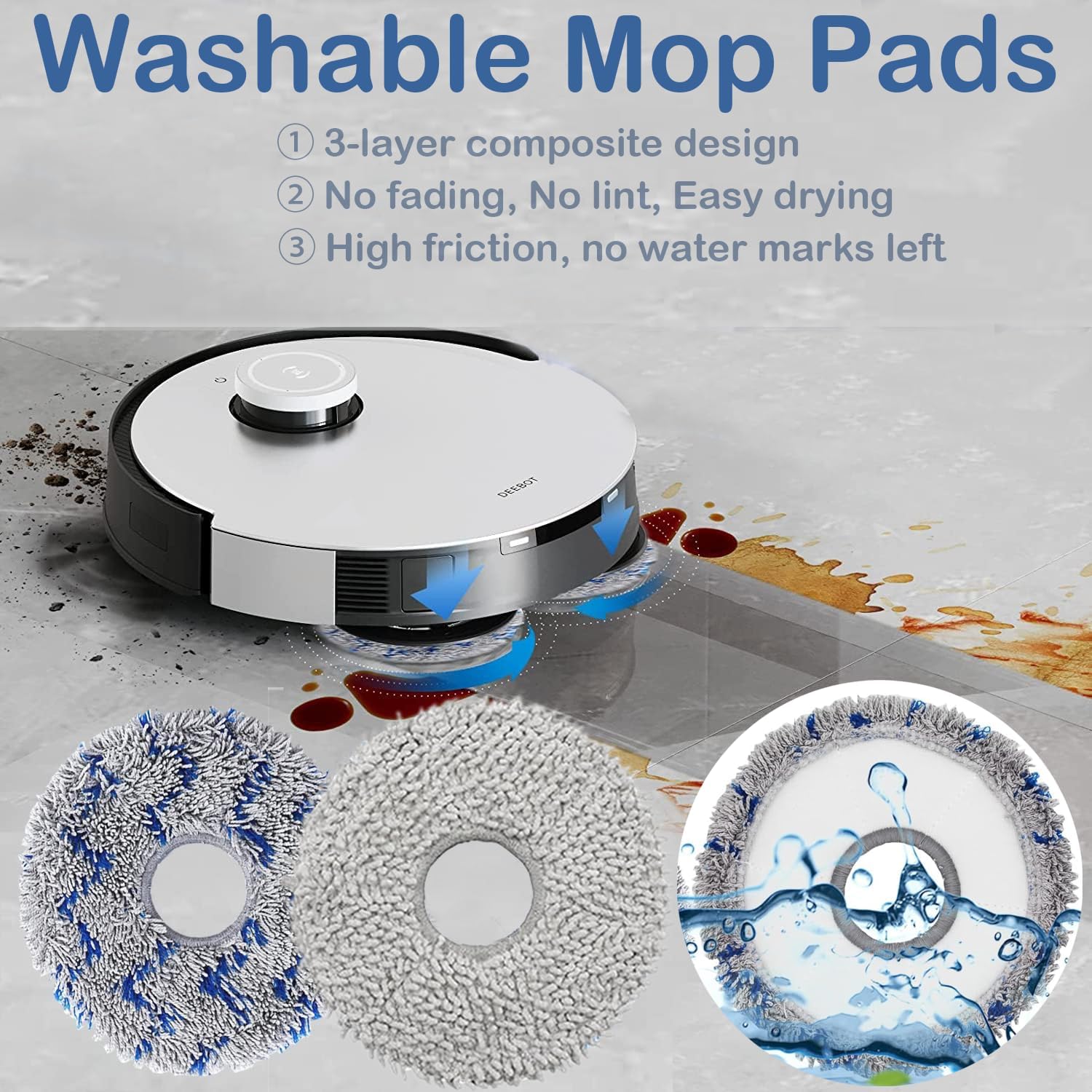 DEEBOT X2 Omni Replacement Parts for ECOVACS DEEBOT X2 Omni / X2 / X2 Pro Robot Vacuum, 2 Main Rubber Brush,4 Side Brush,4 Hepa Filters,4 Dust Bags,4 Mop Cloths