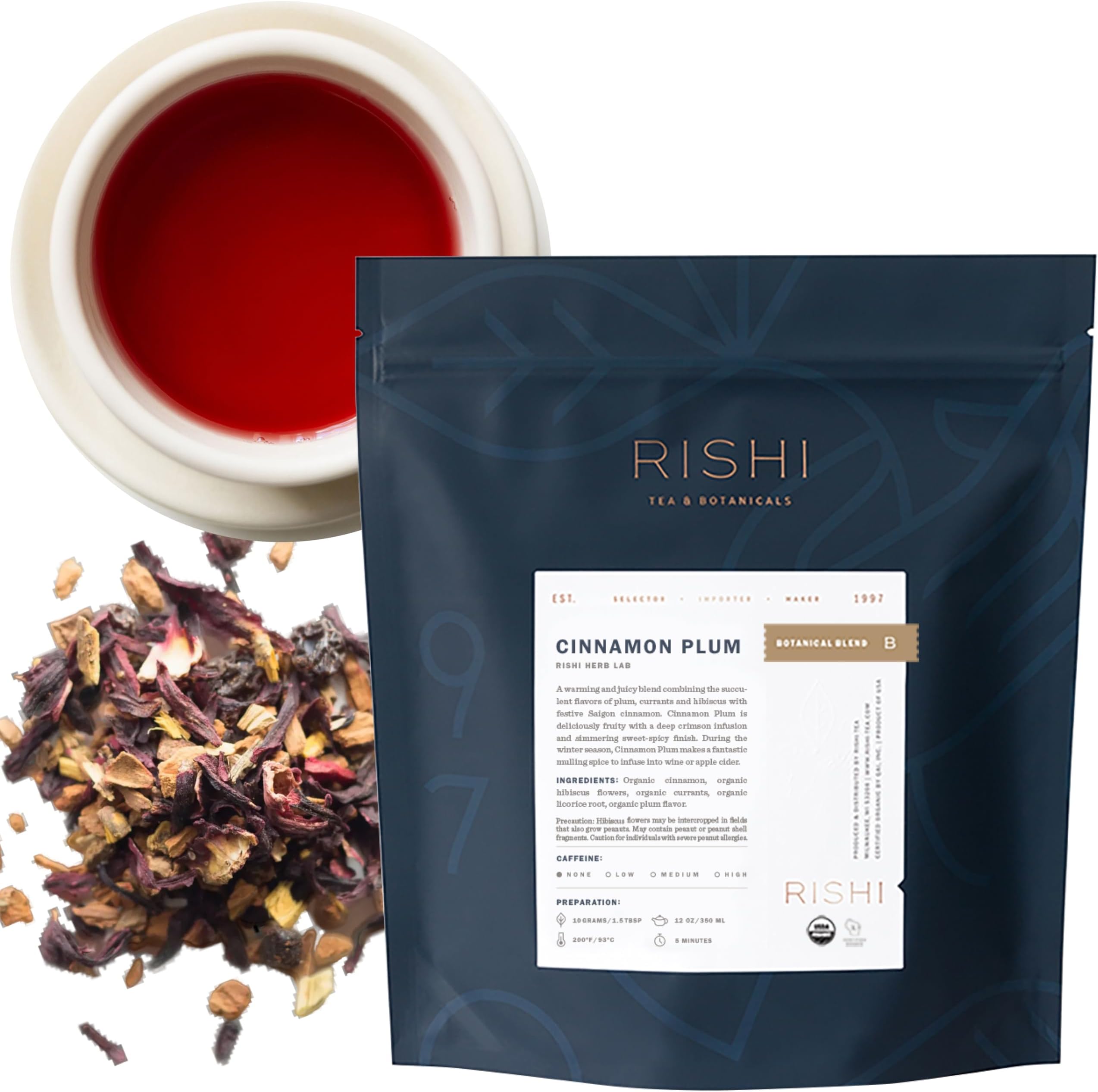 Rishi Tea Organic, Cinnamon Plum, 1-Pound