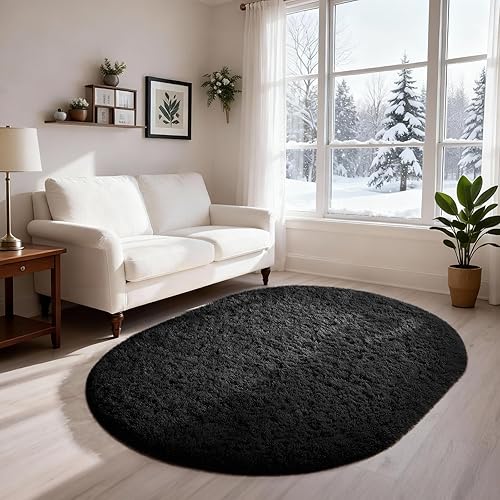 Miniatura 17 de Ophanie - Alfombra redonda rosa para dormitorio de niñas, alfombra circular de área de felpa kawaii esponjosa para niños, linda alfombra de Navidad