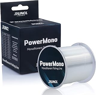 RUNCL PowerMono Fishing Line, Monofilament Fishing Line - Ultimate Strength, Shock Absorber, Suspend in Water, Knot Friendly - Mono Fishing Line (Clear, 20LB(9.1kgs), 300yds)