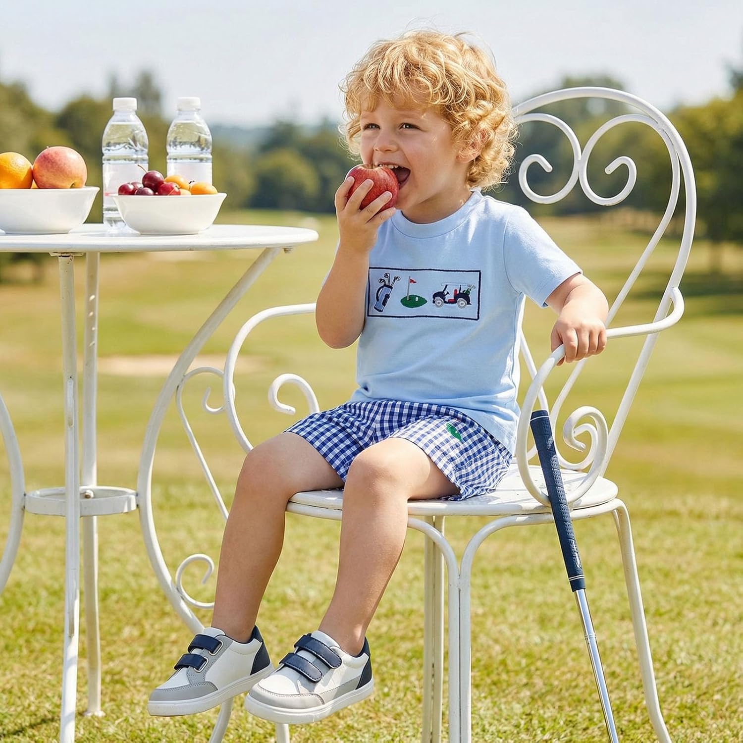 Toddler Baby Boy Golf Outfit Golf Short Sleeve Collared Polo T Shirt Striped Shorts Set Cute Boys Summer Clothes - Image 3