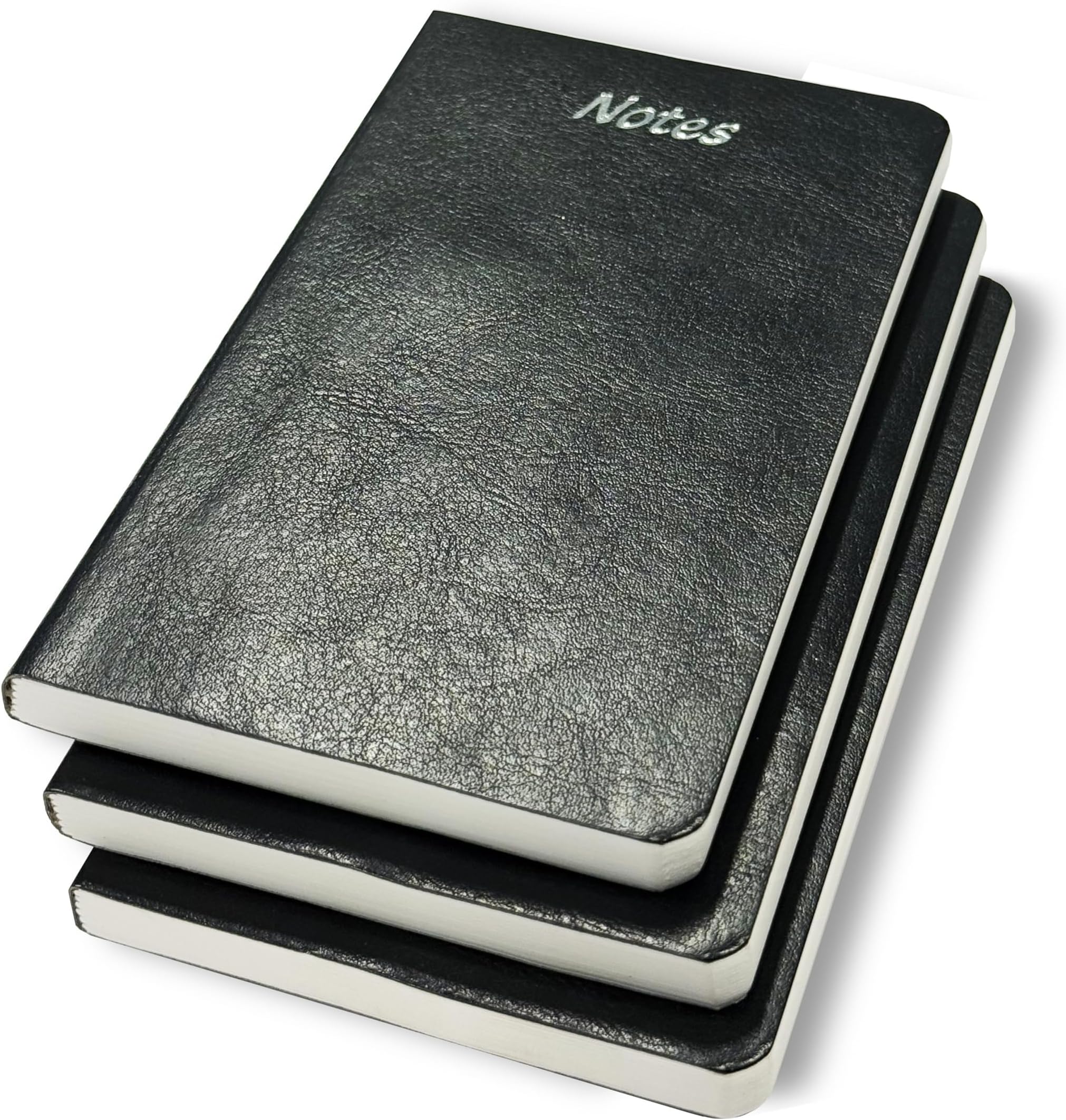 Cubic A7 Palm Notebook | Black | Pack of 3 | Compact & Stylish Softbound for Note-Taking, Pocket Use & Journaling | Smooth Paper | Durable & Handy