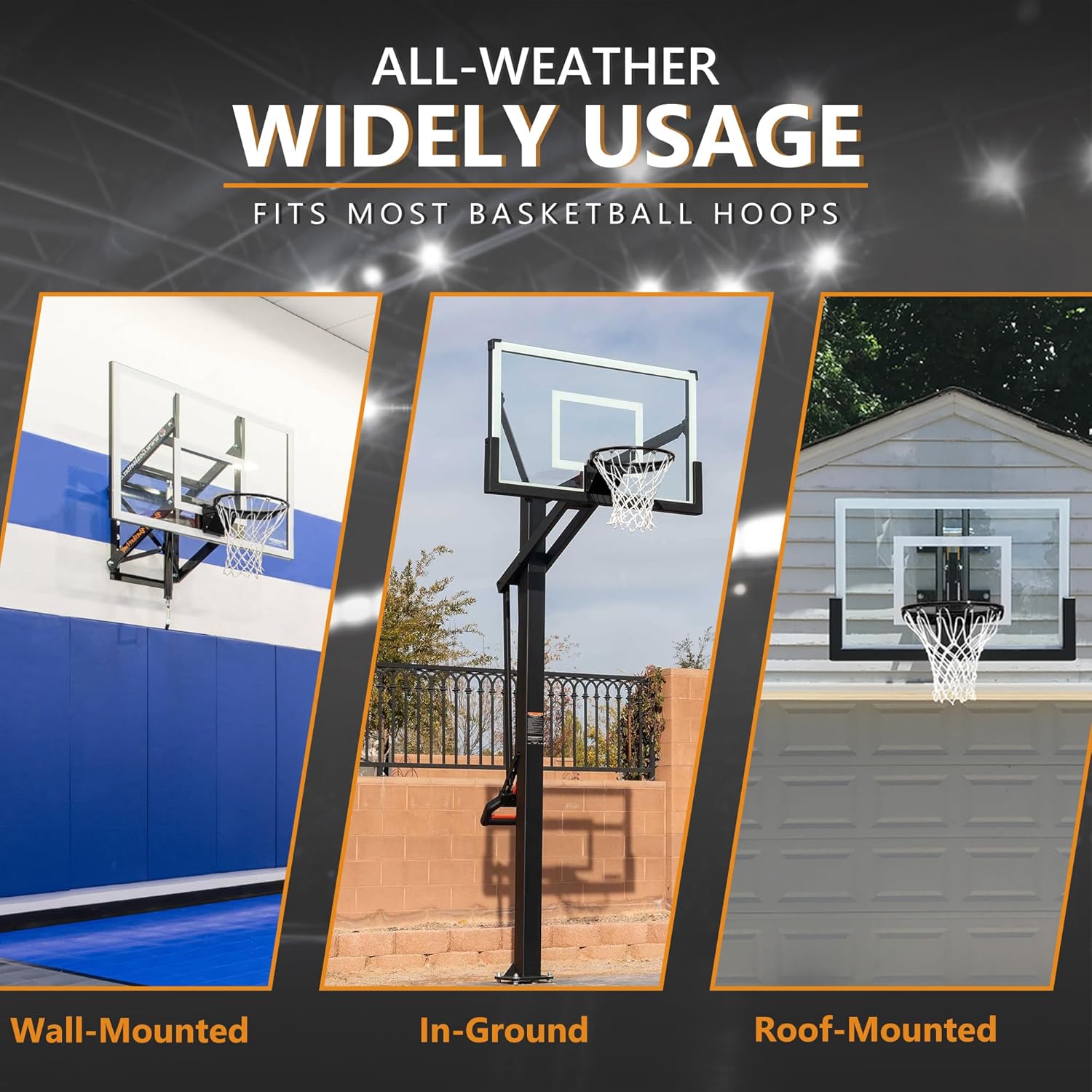 Basketball Rim Replacement, Single-Spring Breakaway Basketball Rim Outdoor Indoor, Universal 18 Inch Heavy Duty Basketball Hoop Rim and Net