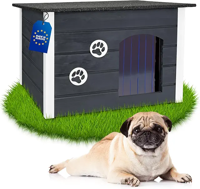Outentin Winter-Resistant Insulated Dog House Medium - FSC Wood Villa