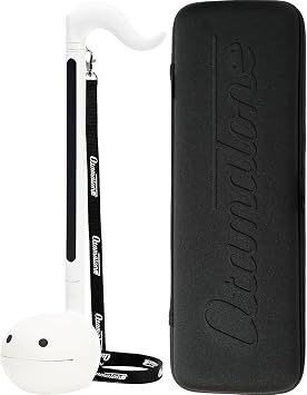 Otamatone Deluxe White Musical Instrument Toy and Black Portable Case Bundle Set