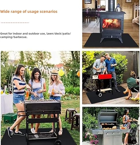 Miniatura 7 de 65 x 39 pulgadas barbacoa parrilla mat cubierta cubierta terraza terraza alfombra barbacoa parrilla piso alfombra liberación aceite protección