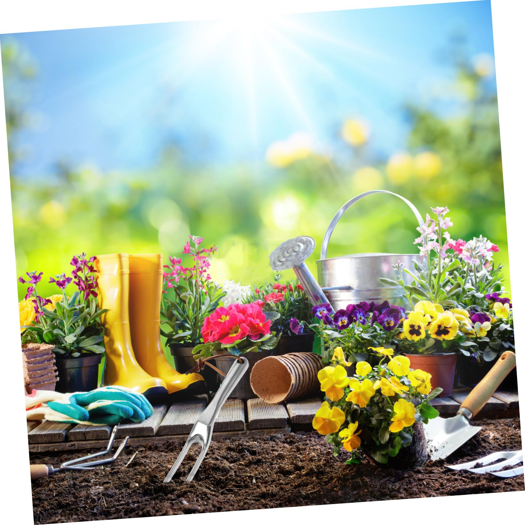 VILLCASE 4 Stück Kleine Rechen Für Gartenbeete Hand Unkrautstecher Gartenhecken Gartengeräte Mini Gartenrechen Landschaftsbau Gartengrubber Pflanzrechen Silber Magnesium Aluminium