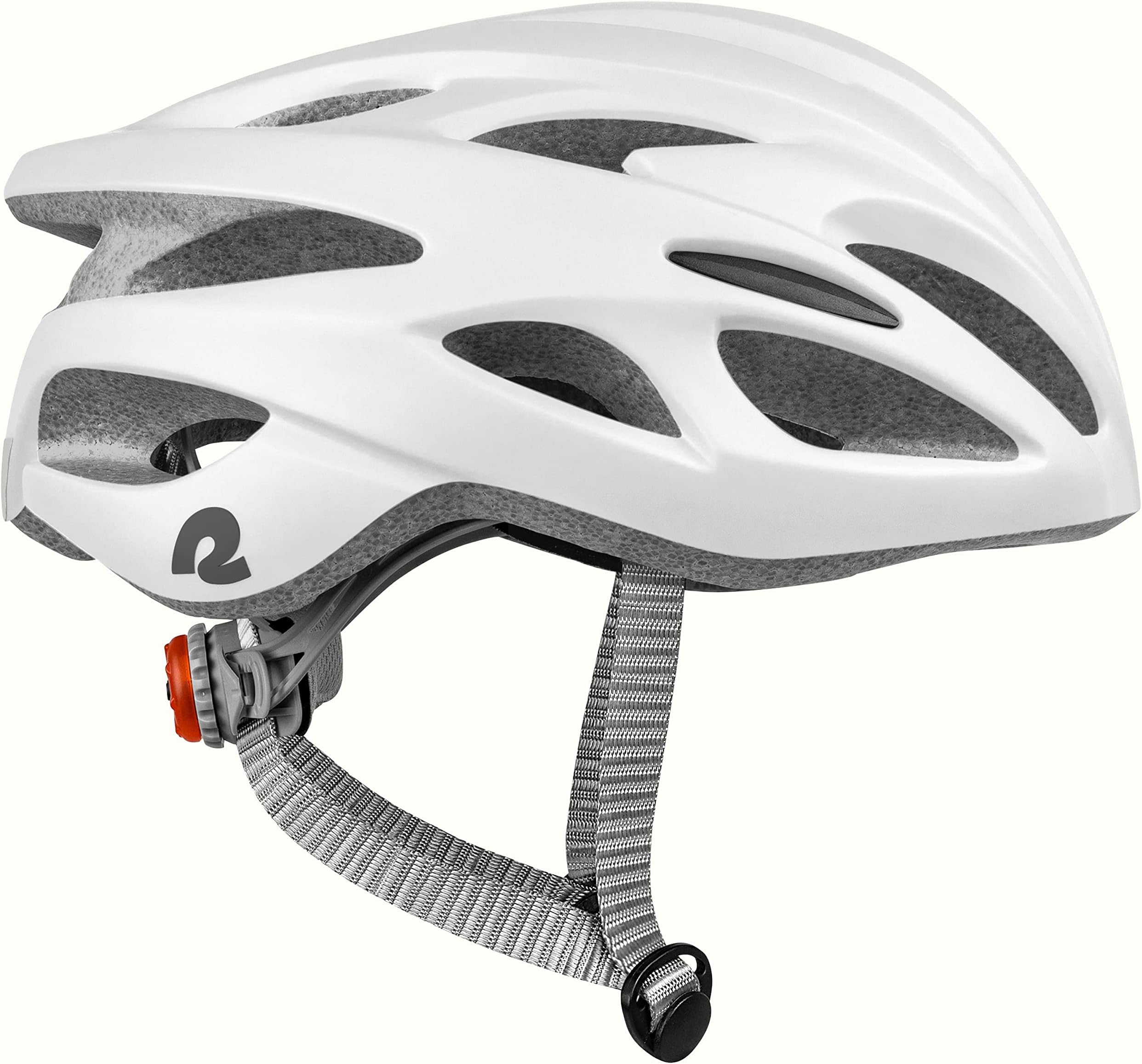 Silas Adult Bike Helmet with Light for Men & Women - Lightweight, Comfortable, Matte White