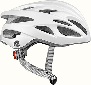 Retrospec Retrospec Silas Road Bike Helmet with 24 Air Vents & Built-in LED Safety Light - Adjustable Adult Cycling Protection 54-61cm - Padded & Lightweight Design
