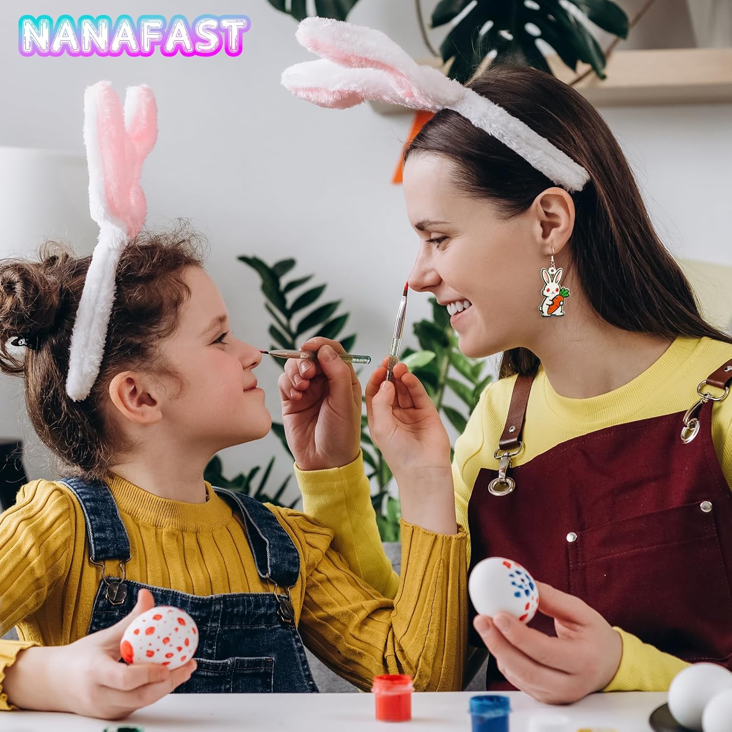 Bunny Easter Earrings for Women, Cute Cartoon Eggs Carrot Rabbit Easter Outfit, Hypoallergenic Lightweight Dangle Earrings, Party Holiday Jewelry Gifts for Her - Image 4