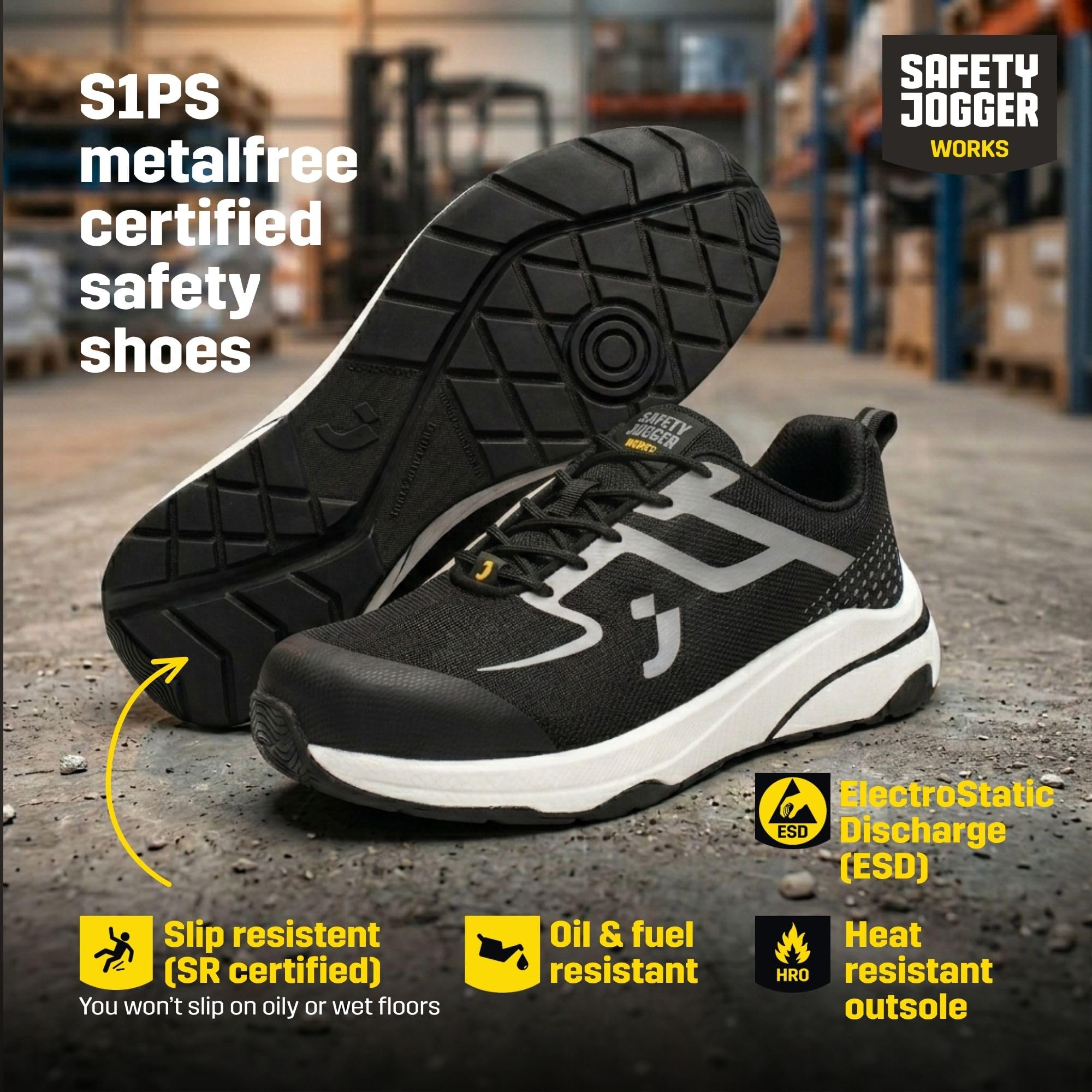 SAFETY JOGGER Freedom S1PS Low - Zapatillas de seguridad unisex sin metal ESD S1 PS