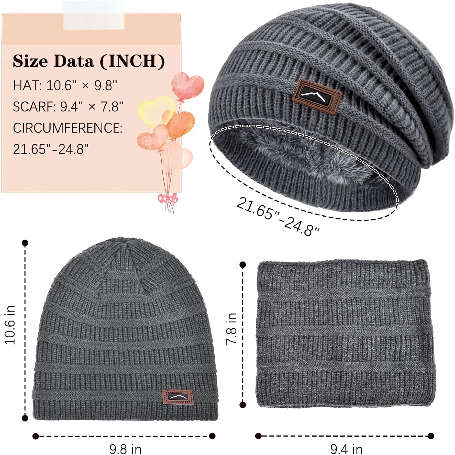 ZOORON Slouchy Beanies Hats for Men Women Cable Knit Winter Hats Chunky Beanie Skull Warm Cap - Image 5