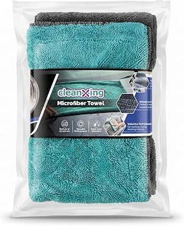 CleanXing 1200 GSM Microfiber Cleaning Cloth for Car (40x60cm) | Ultra Thick Twisted Loop Dual Sided Towel | Lint-Free Sup... Price In India