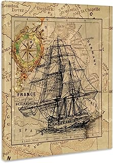 3dRose, Image of Ghost Ship Over Vintage French Map, Museum Grade Canvas Wrap 11x14