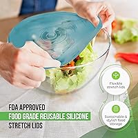 Vista 3 de Tapas elásticas de silicona reutilizables para almacenamiento de alimentos en el refrigerador, fundas elásticas resistentes al calor, tazas, latas