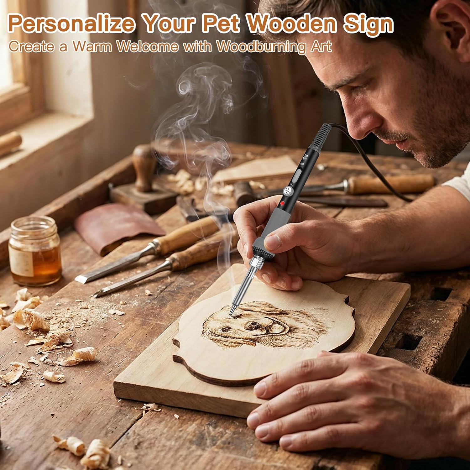 ZEROMX Wood Burning Kit - All-in-One Wood Burning Tool Pen Adjustable Temperature Wood Burner Kit Crafts Gifts for Adults & Teens, Woodburning Kits for Beginner Pyrography