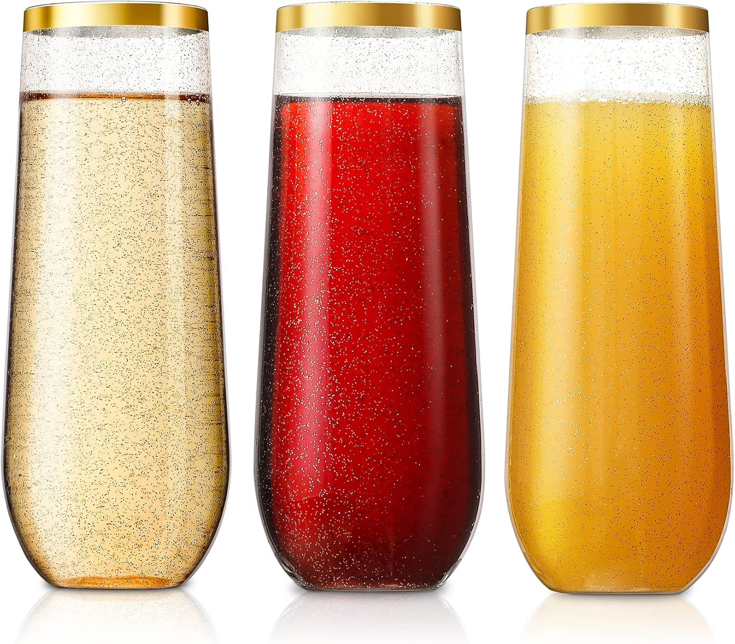 NETANY 24 Pack Plastic Champagne Flutes, 9 OZ Disposable