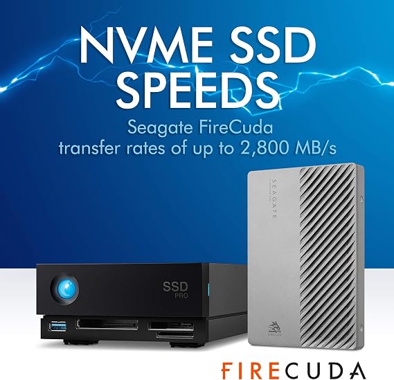 LaCie 1big Dock SSD Pro, 2 TB, harici SSD yuvası, Thunderbolt 3, 2800 MB/sn'ye kadar FireCuda NVMe SSD, Mac ve PC, 5 yıl Rescue Services, 1 ay Adobe All Apps (STHW2000800)