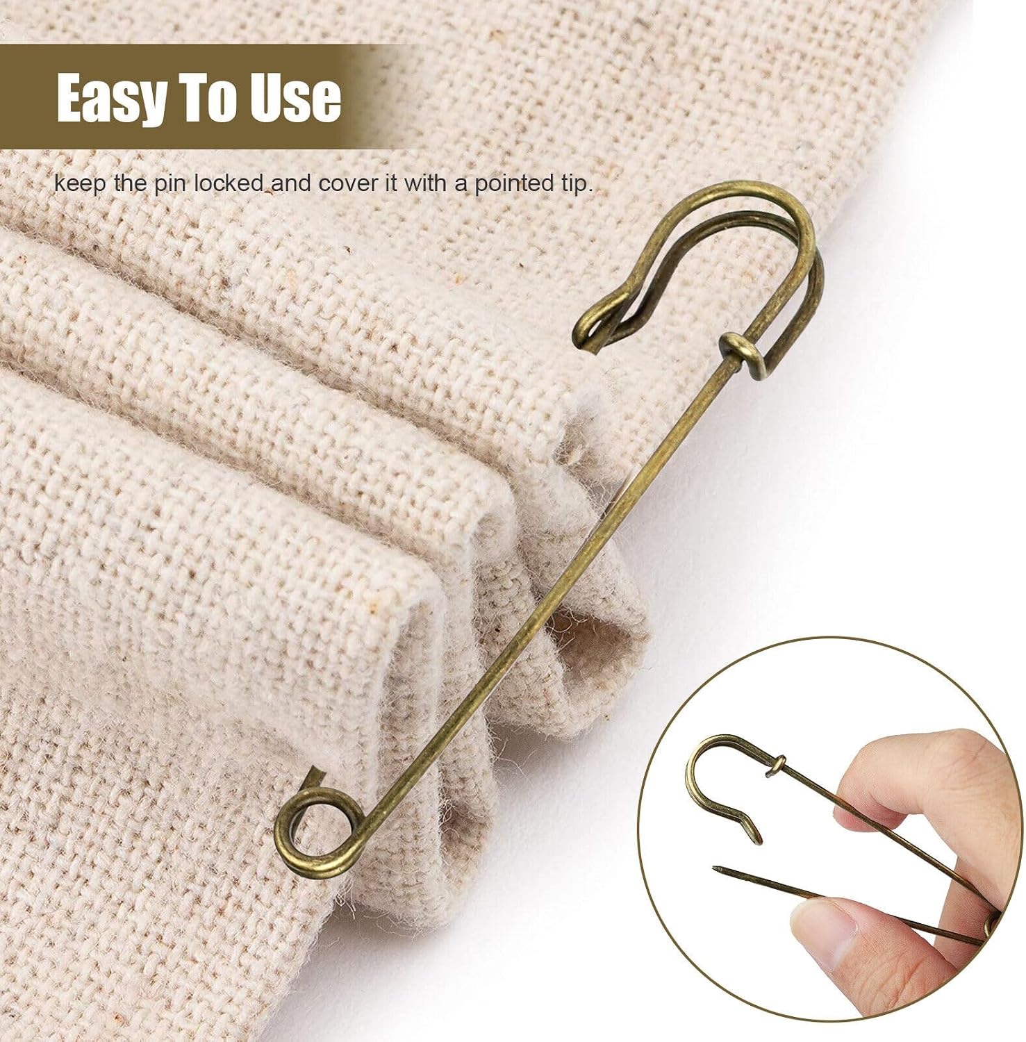 30Pcs Large Safety Pins, Stainless Steel Blanket Pins for DIY Crafts, Sewing, Blanket, Crafts and Decorations