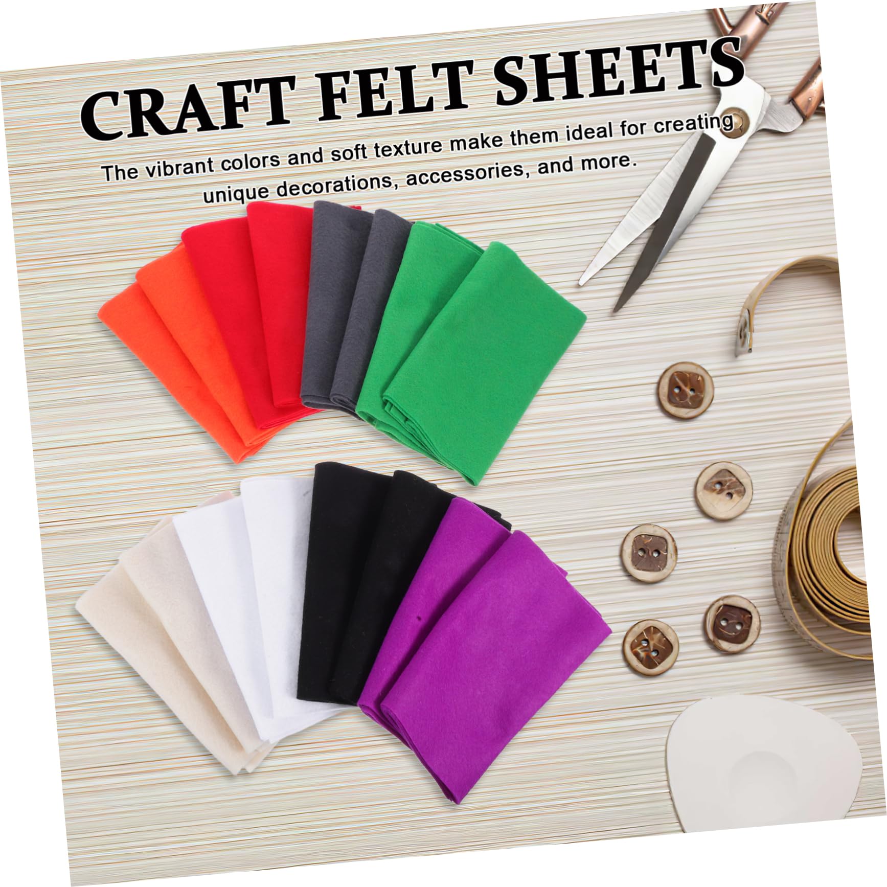 NUOBESTY 16 Stück Weiches und Leichtes Bastelfilz aus Filz für Selbstgemacht Projekte und Nähen für Patchwork und Kreative Handarbeiten Zufälliger Stil