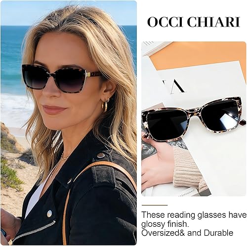 Miniatura 2 de OCCI CHIARI Lectura de sol Womems de gran tamaño con bloqueo de luz azul Lectores de sol al aire libre UV400 1.0 1.5 2.0 2.5 3.0 3.5