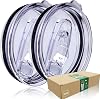 30OZ - 2 Replacement Lids for Tumblers-Spill Proof Lids for 3.7-3.74 Inch Diameter, AICMEI Tumbler Lids 30 oz Replacement Lid(Transparent)