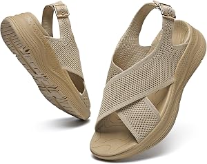 Womens Orthopedic Sandals Arch Support Ultra lightweight Plantar Fasciitis Shoes Summer Athletic Walking Sandals