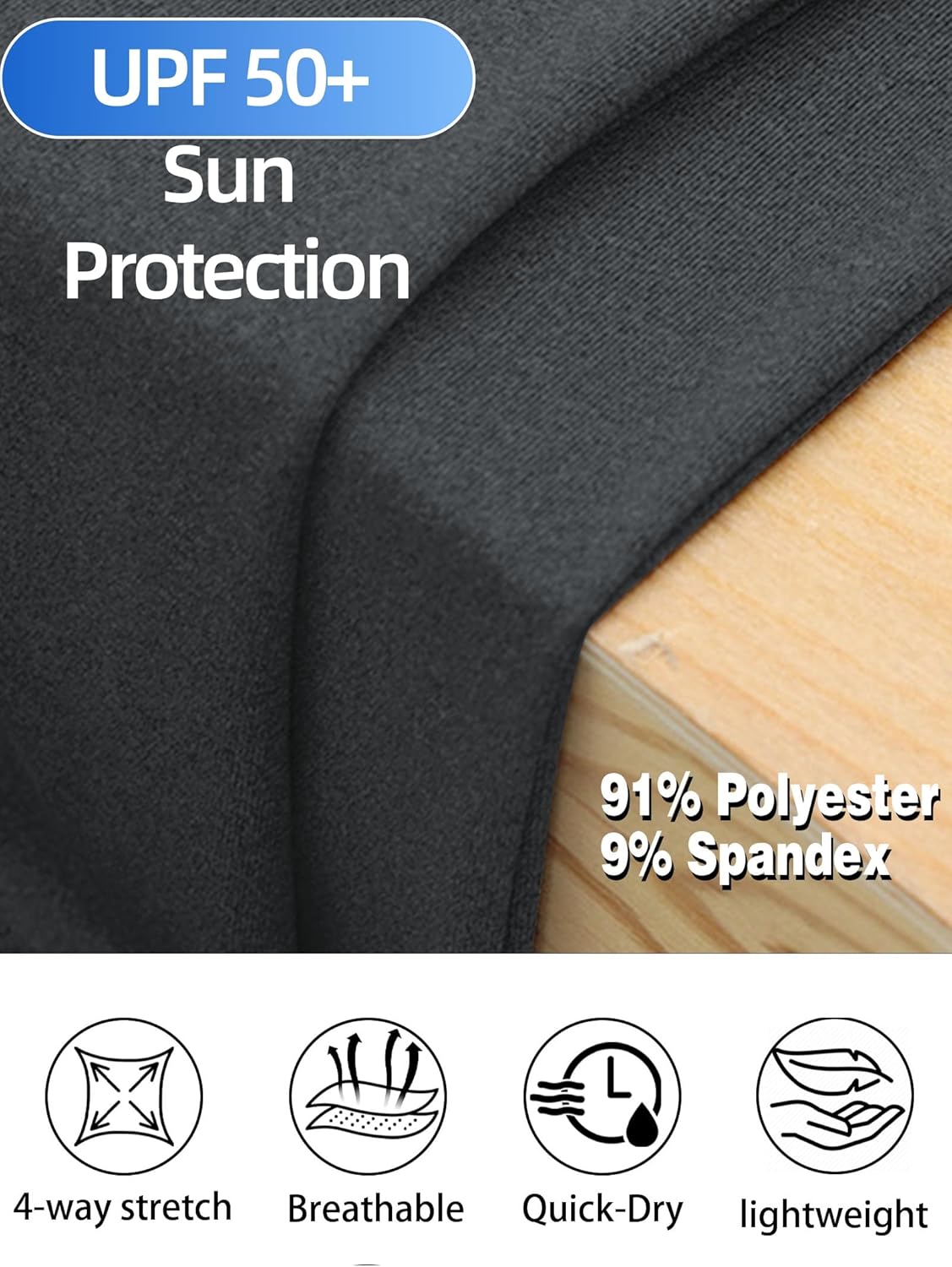 Mens Long Sleeve Shirts Quarter Zip Pullover UPF 50+ Sun Protection Wicking Moisture Workout Running Casual Athletic Tops - Image 6