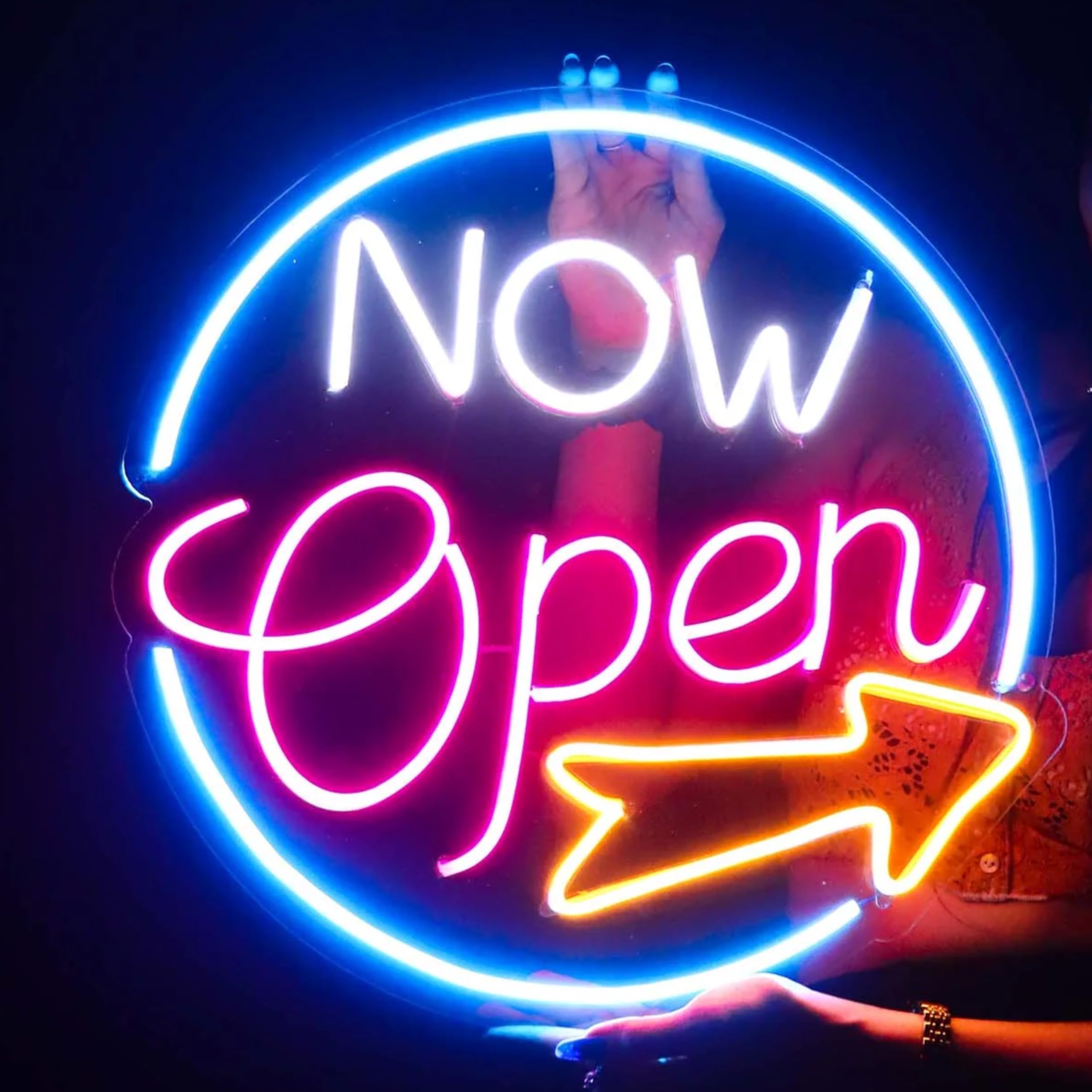 SIGNEX PRINT MEDIA Now Open Neon Light Sign – 18 Inch x 16 Inch | Bright LED Display for Shops, Cafes, and Businesses, Art Decorative Sign