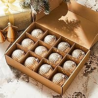 Vista 75 de DN DECONATION Deep Red Glass Christmas Ornaments, Set of 9, 3.15' Hanging Christmas Baubles for Xmas Tree Decoration, Wedding Party Gift