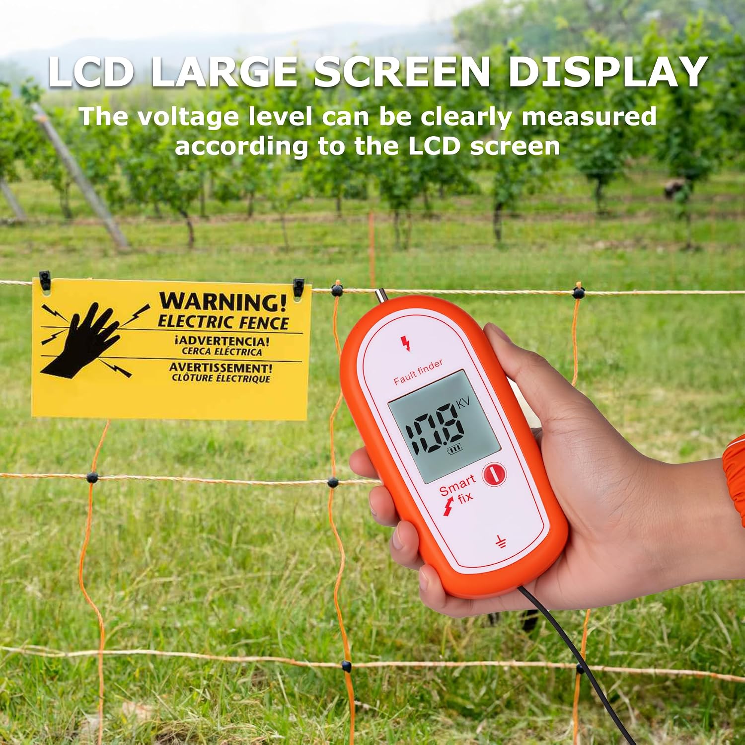 Electric Fence Voltage Tester, 15KV Digital Electric Fence Voltage Tester, Digital Display High Voltage 200-15000V Gardening Tools
