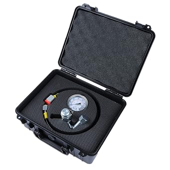 Hydraulic Nitrogen Accumulator Charging System and Pressure Test Kit, Hydraulic Pressure Gauge Kit with 1pc Gauge and 1pc Gas Hose 62Inch