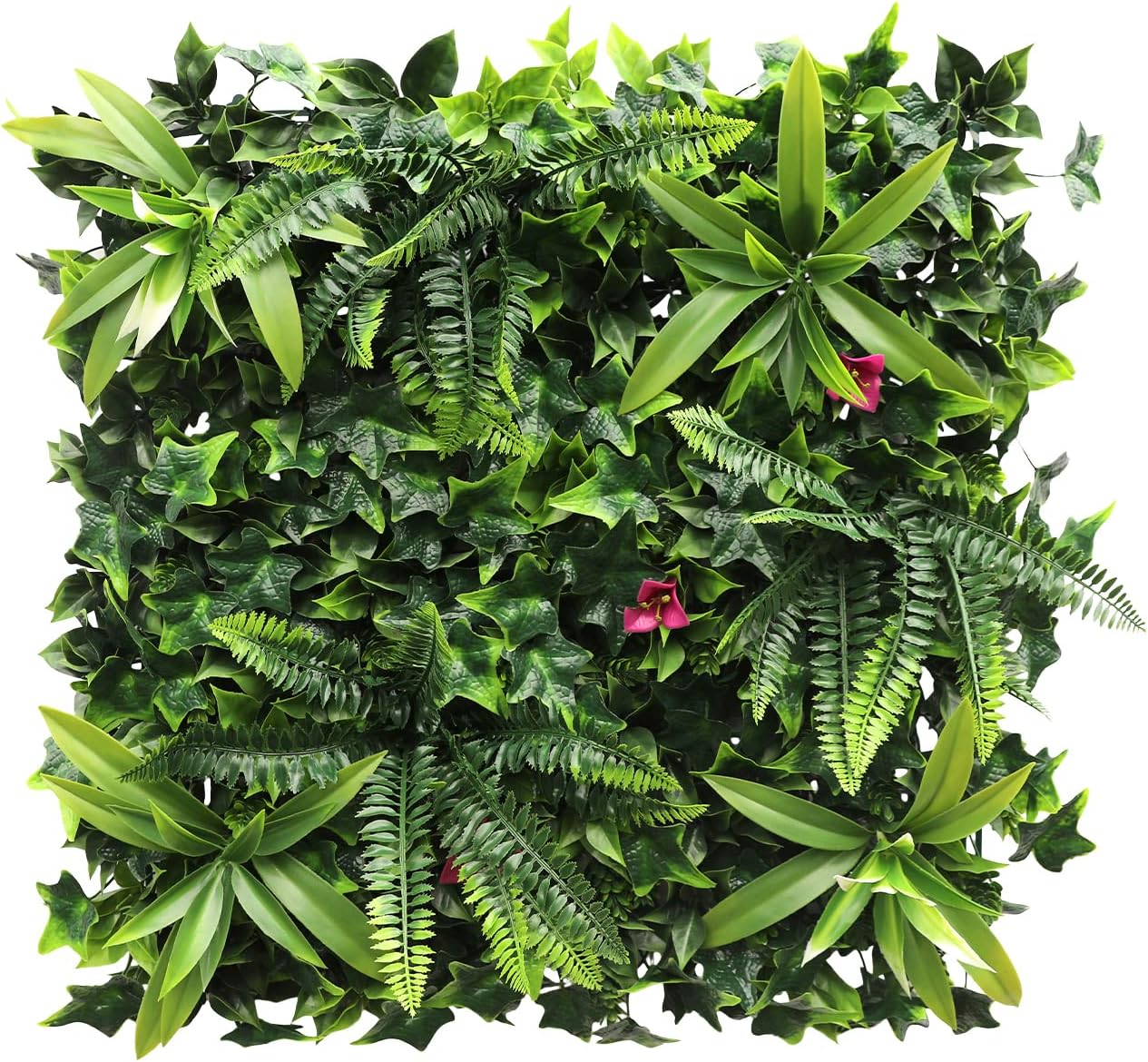 6 PCS 20x20 Artificial Boxwood Panels Faux Plant Grass Green Wall Panel Decoration for Outdoor Indoor Garden Backyard (Style 7)