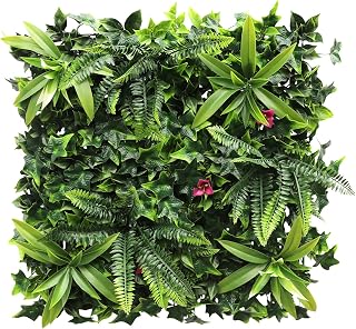 Windscreen4less 1 PC 20"x20" Artificial Boxwood Panels Faux Plant Grass Green Wall Panel Decoration for Outdoor Indoor Garden Backyard (Style 7)