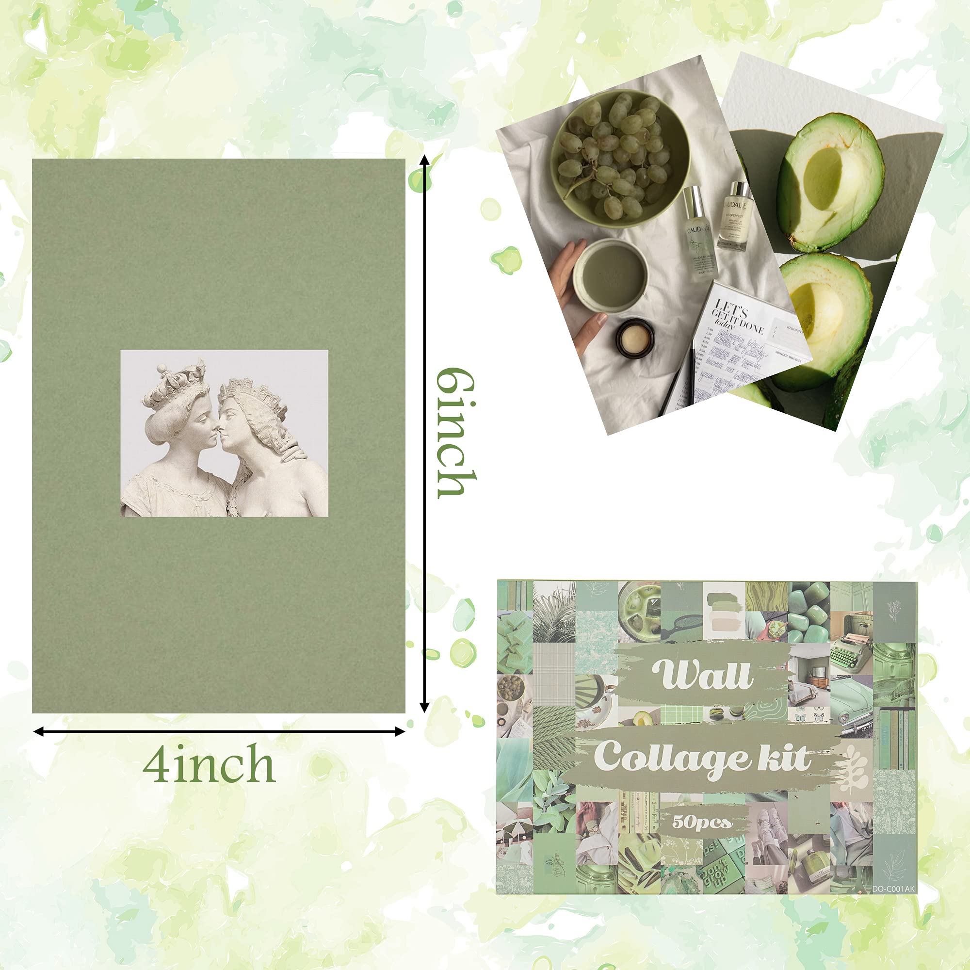 Buy 50PCS Grey Green Wall Art Collage Kit, Aesthetic Picture Indie Room
