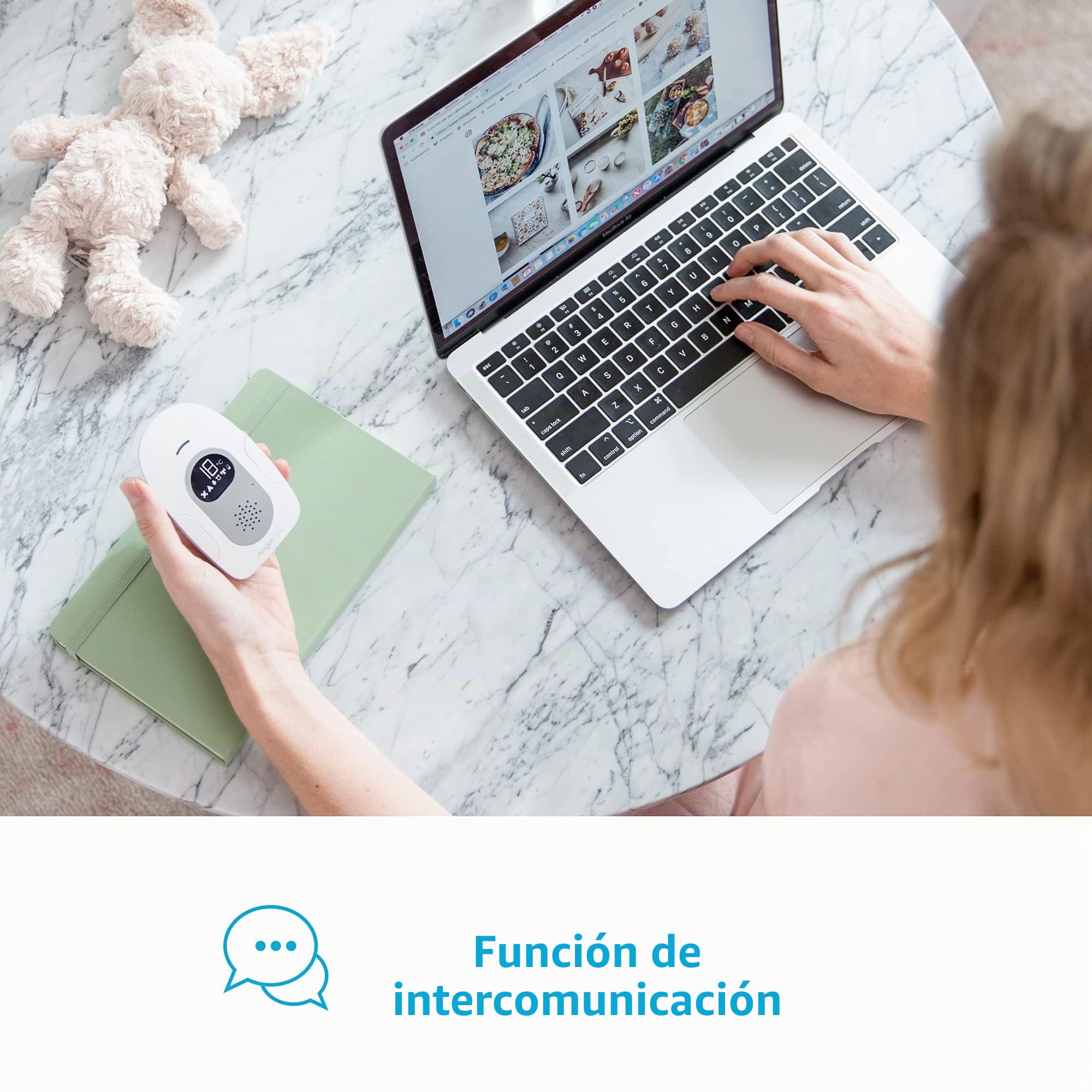 Angelcare SmartSensor Pro 2, monitoreo 2 en 1: Audio + Movimiento con Alfombrillas de Sensor inalámbricas, visualización de Temperatura Ambiente