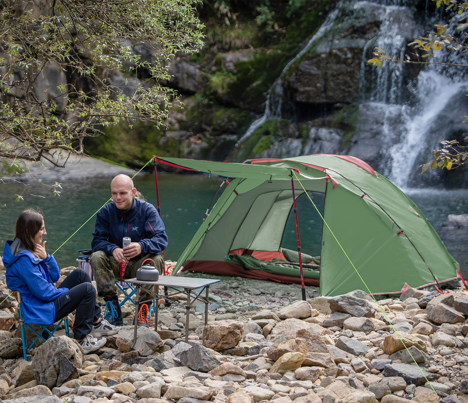 【値下げしました】KAZOO Uranus 4P グレー/オレンジ Amazon.com : KAZOO 2／4 Person Camping Tent Outdoor Waterproof