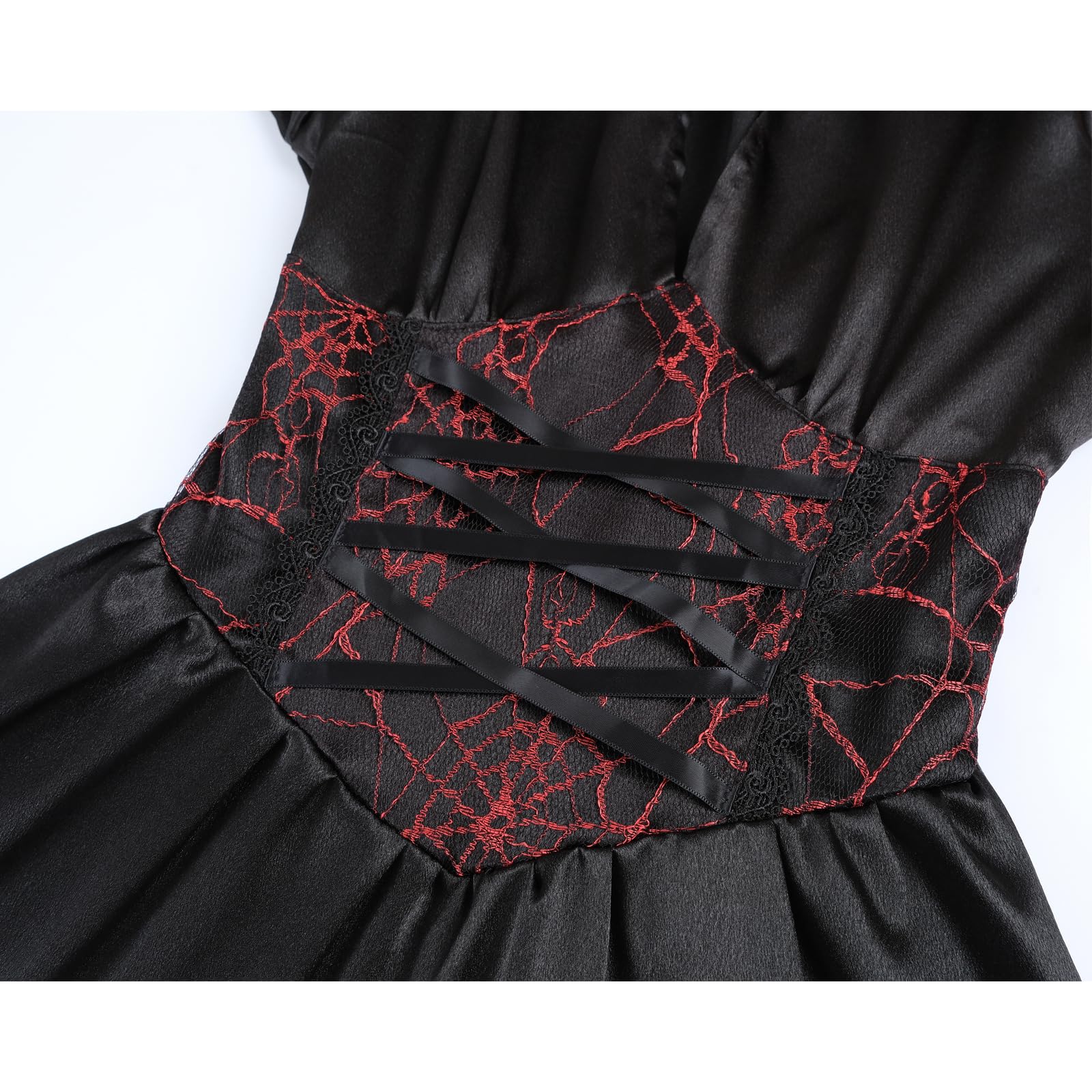 Fiamll Damen Hexe Kleid Gothic Halloween Kostüm Renaissance Mit Kapuze Vampir Kleid