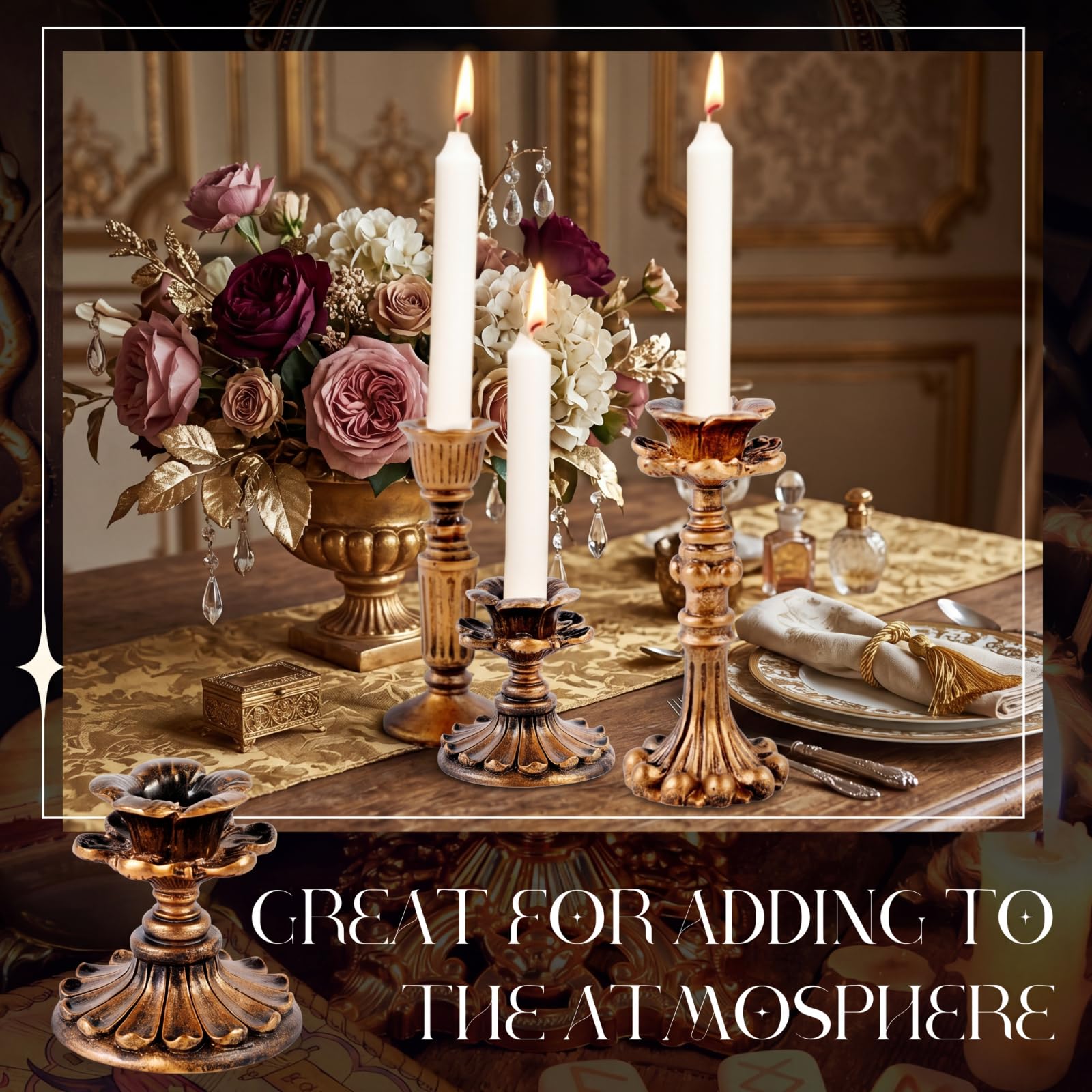 Amazon.com: Suclain 6 Pcs Vintage Candlestick Holders Taper Resin