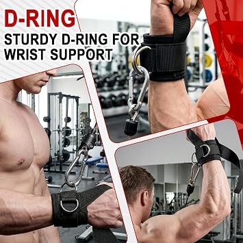 2pcs Weight Lifting Straps,With Cuffed D Ring,Enhanced Grip,Wrist Support