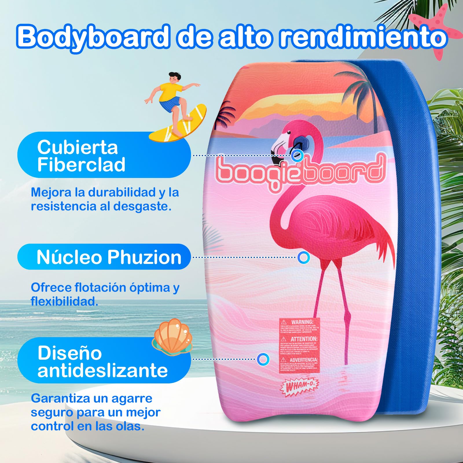 Wham-O Bodyboard 94 x 46 x 10 cm Tabla de natación para Piscina y Playa 2 Unidades