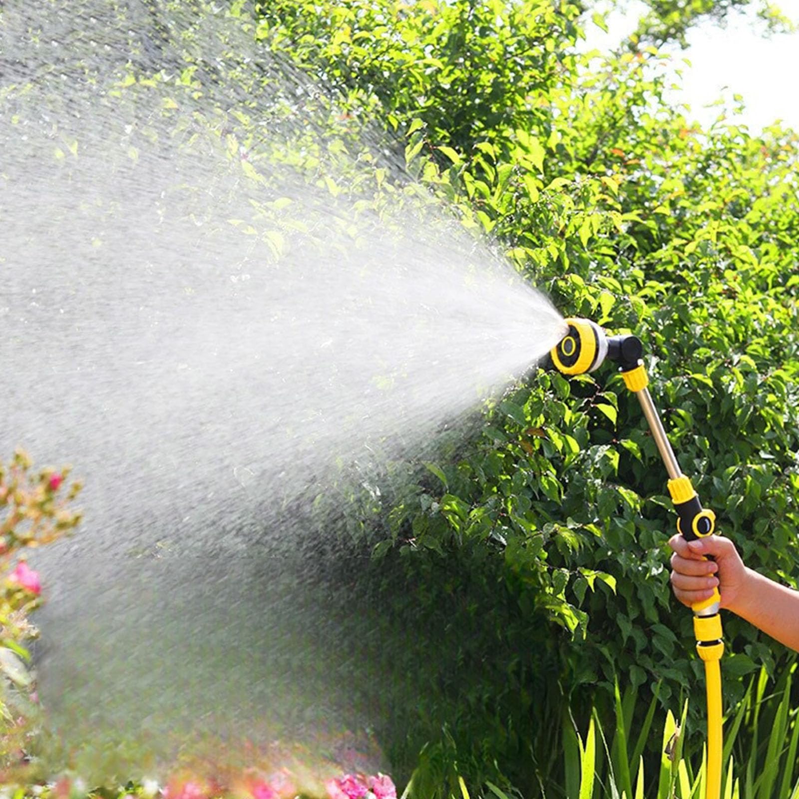 Montesy Efficient Garden Hose Wand Long Length with 8 Sprayings Patterns and Thumb Flows Control for Car Wash Watering