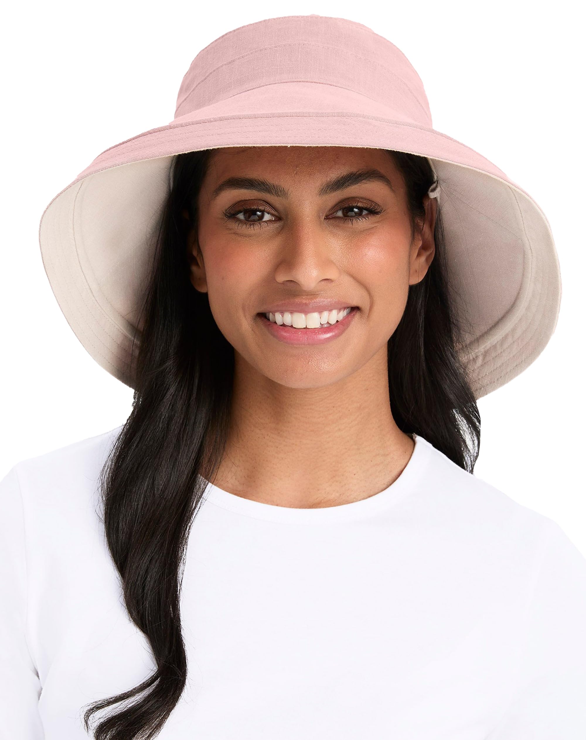 Solbari Women's Holiday Sun Hat UPF 50+ - Dusty Pink/Beige - Small-Medium