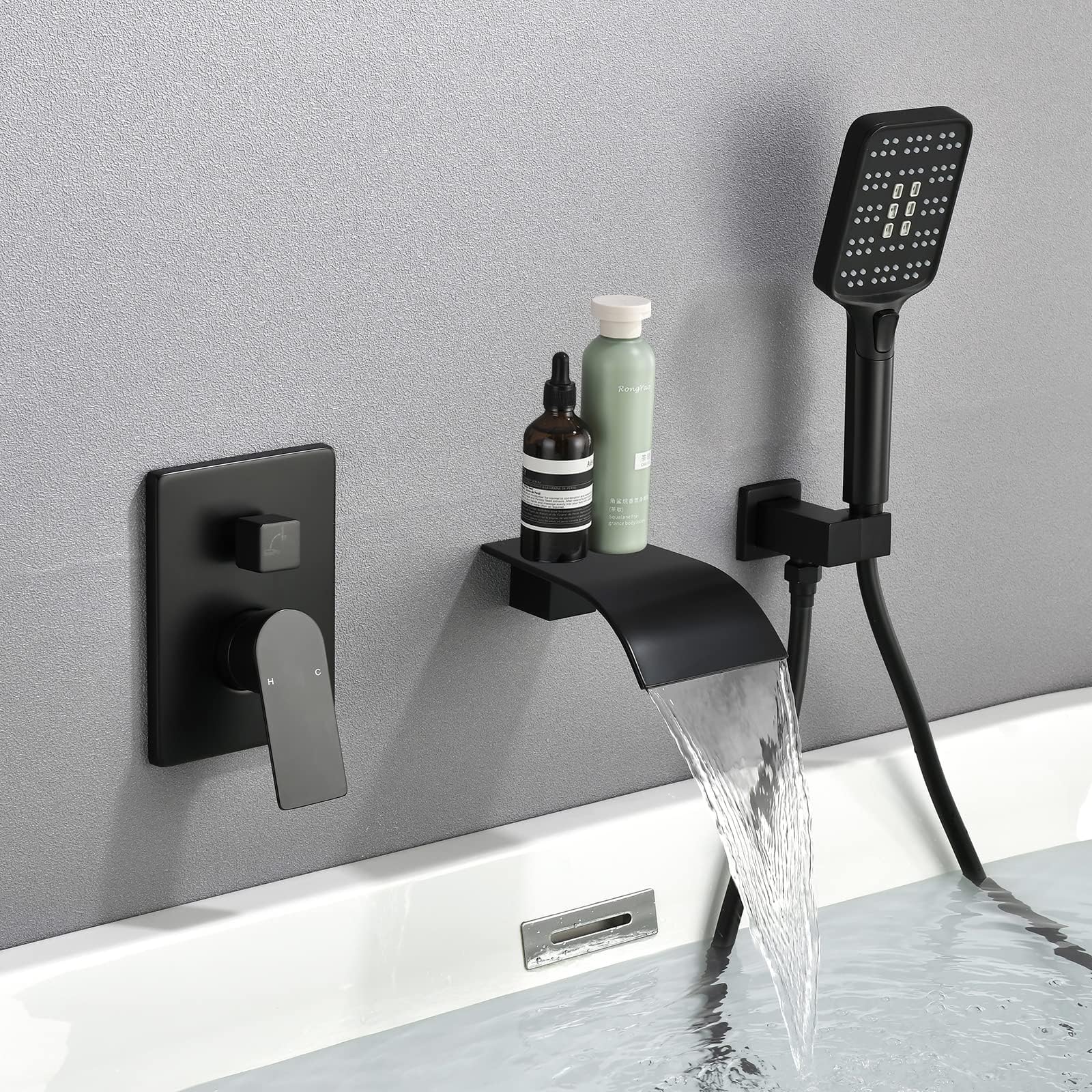 Freeman Faucets Stainless Steel Wall Mount Bath Tub Faucet Set - Wall ...
