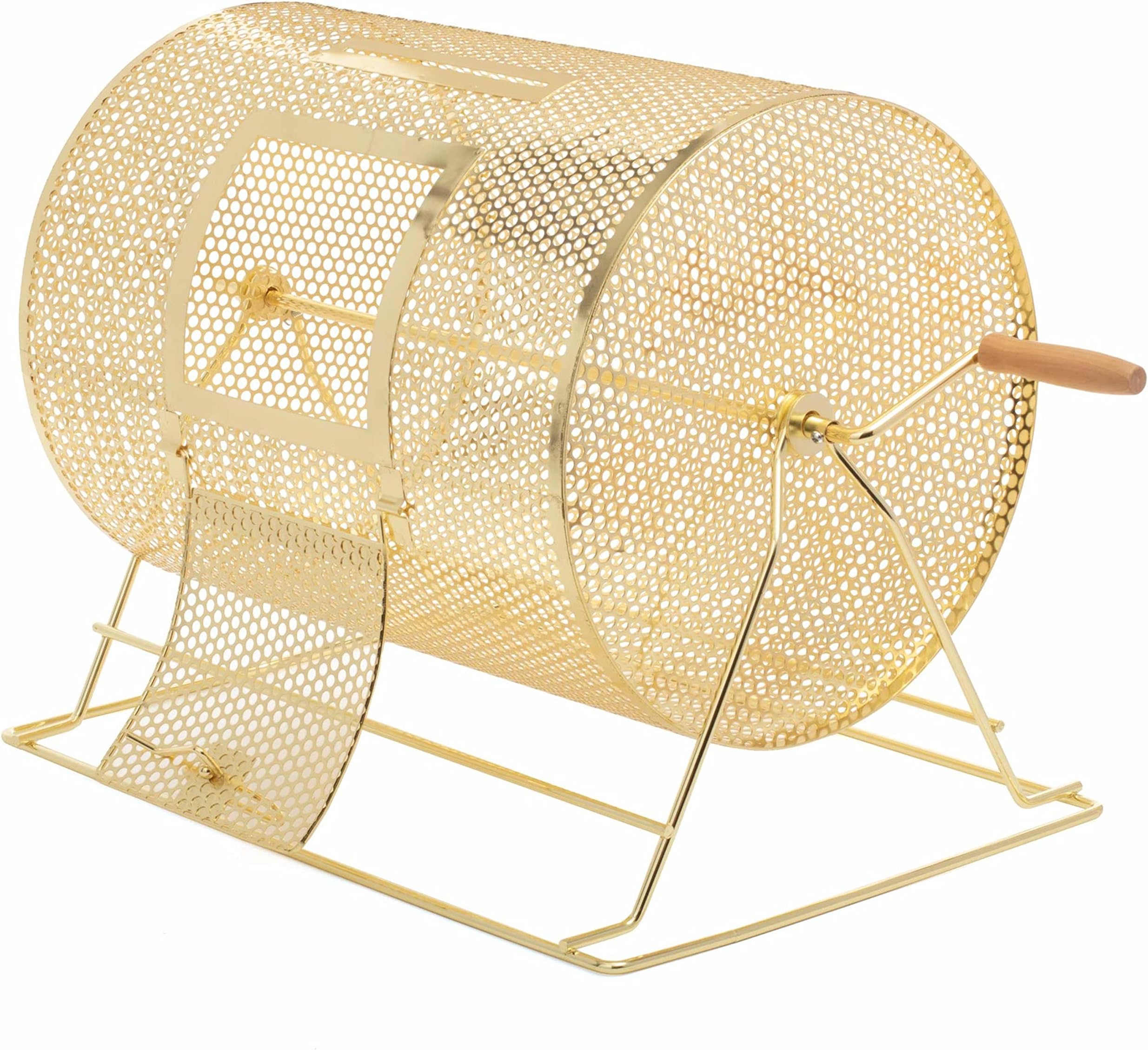Large Brass Raffle Drum - Holds10,000 Tickets