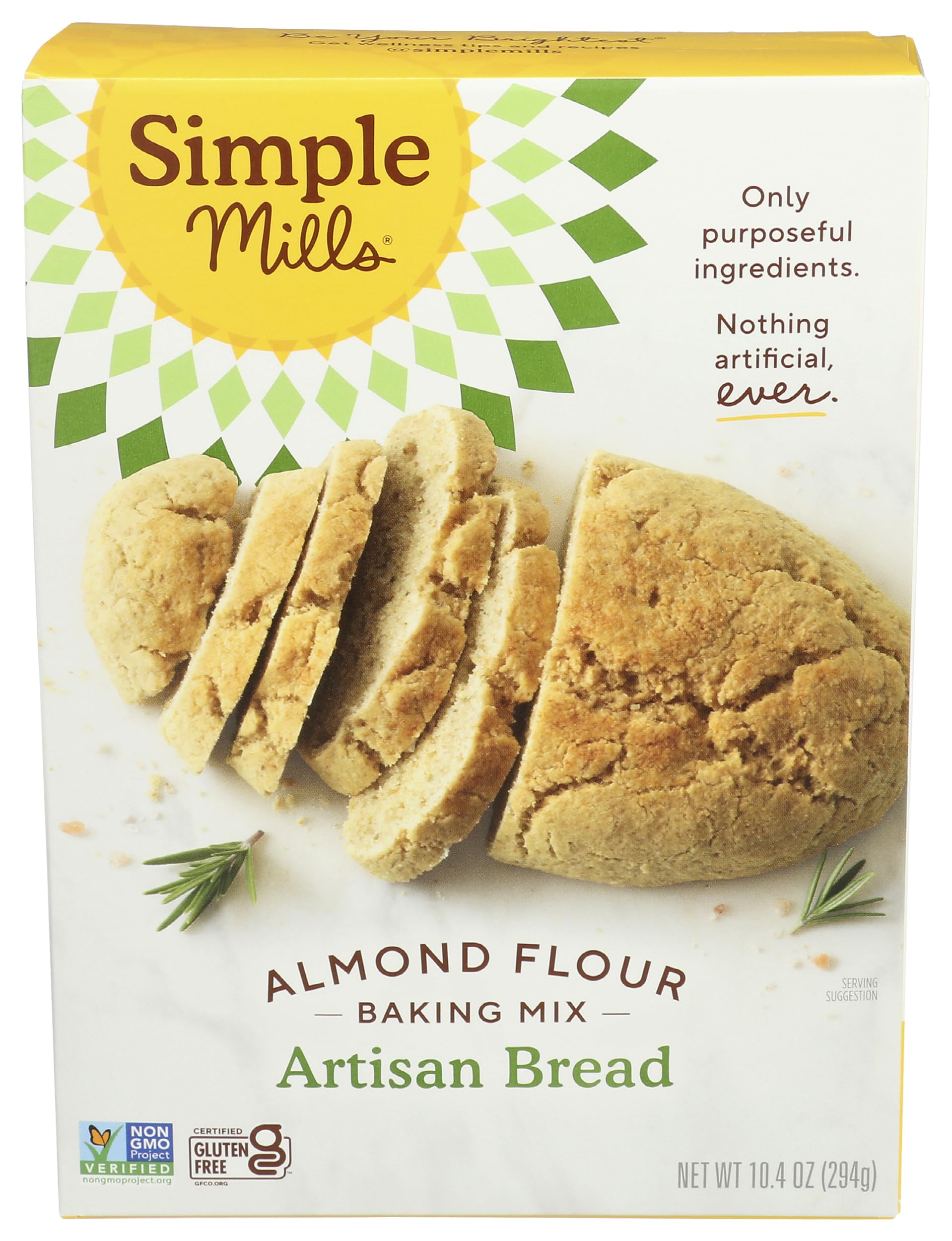 Simple Mills Almond Flour Baking Mix, Artisan Bread Mix - Gluten Free, Plant Based, Paleo Friendly, 10.4 Ounce (Pack of 1)