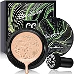 Air Cushion CC Cream Mushroom Head Cushion Foundation, BB Cream Face Makeup for Mature Skin Moisturizing Concealer Brighten Long-Lasting, Even Skin Tone for All Skin Types (Nude)