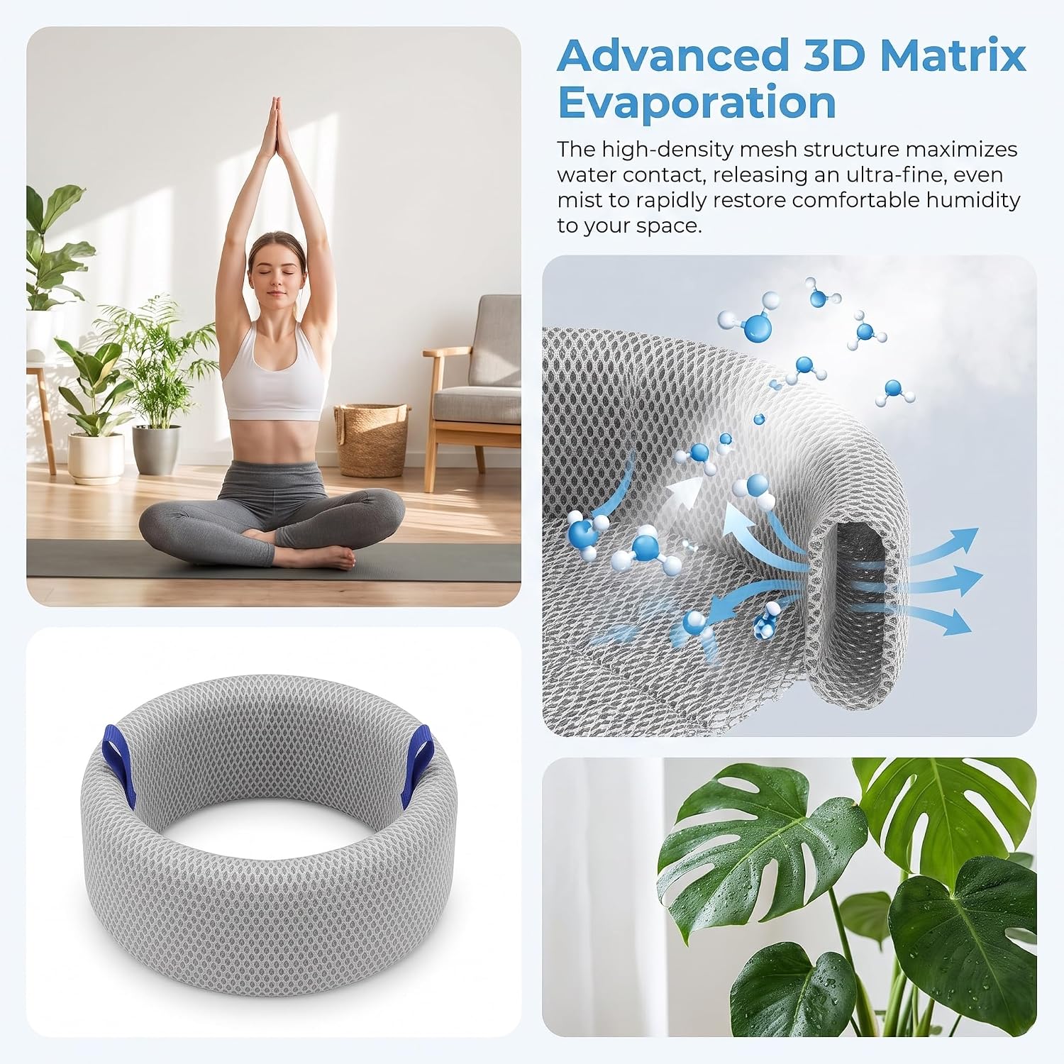 2 Pack Grey Humidifier Wick Filters Compatible with Blueair Dreamwell H38i & H76i, Mesh Structure Replacement Filter Captures Mineral Deposits & Water Impurities, Fits 1 & 2 Gallon Humidifier Models