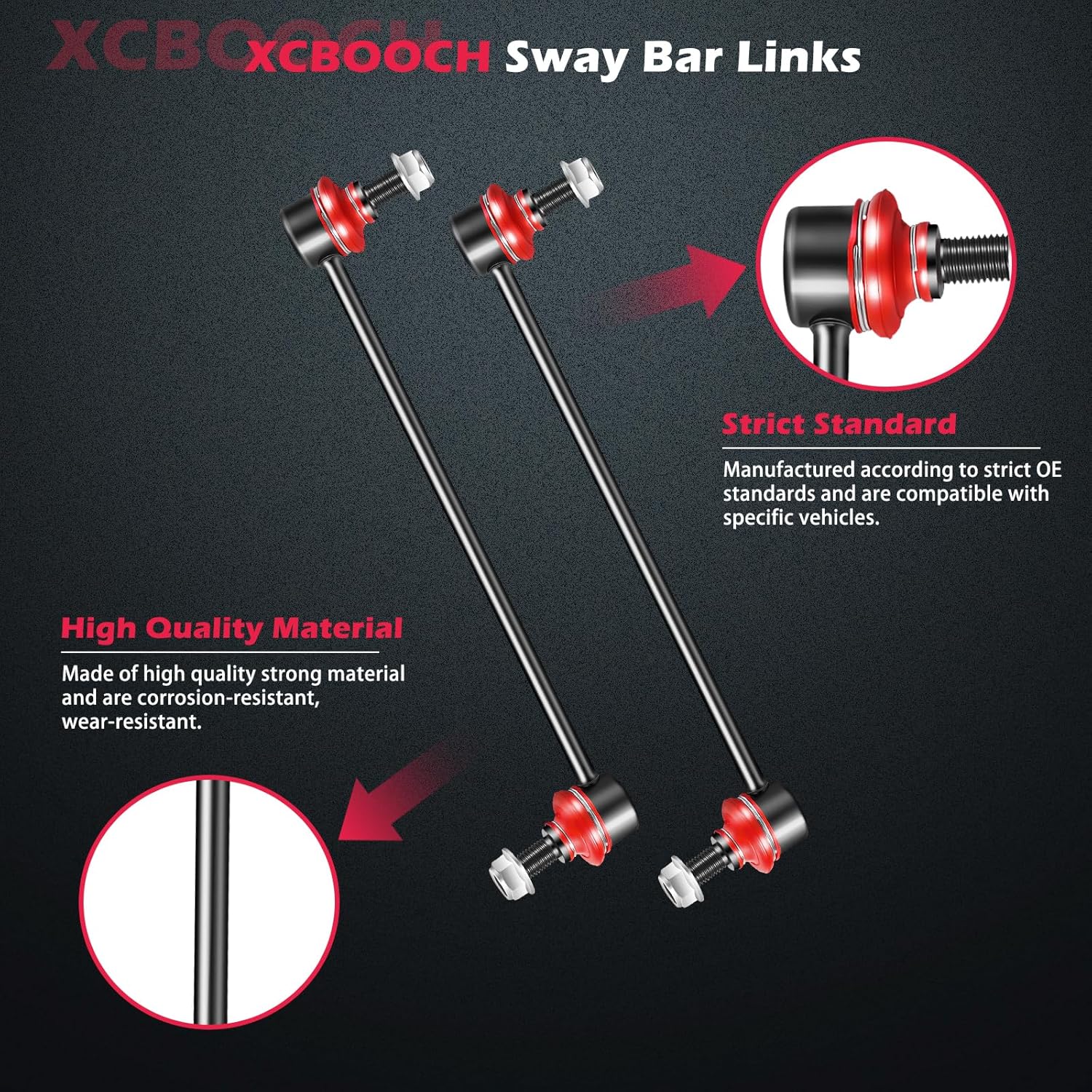 K750188 K750189 Front Sway Bar Links Compatible with Chevy for Equinox 2008-2017, for GMC for Terrain 2010-2017, for Saturn for Vue 2008-2010, for Suzuki for XL-7 2007-2009